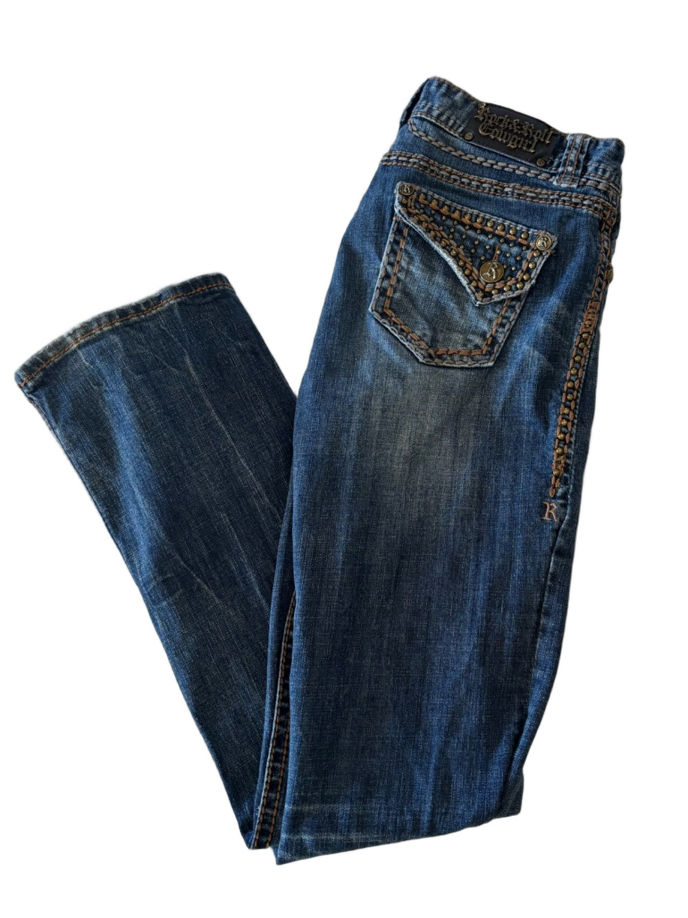 Rock & Roll Cowgirl Mid Rise Boot Cut Jeans